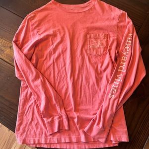 Vineyard Vines long sleeve pink pocket shirt